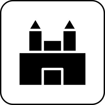 House icon solid border black Stock Illustration