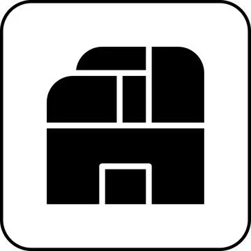 House icon solid border black 스톡 일러스트