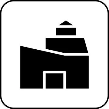 House icon solid border black Stock Illustration