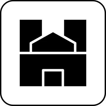 House icon solid border black Stock Illustration