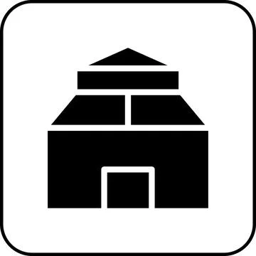House icon solid border black 스톡 일러스트
