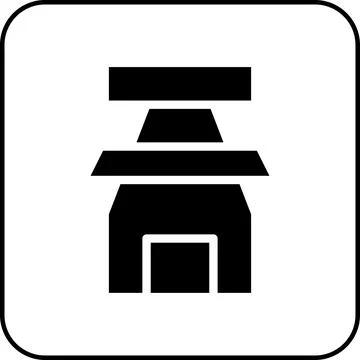 House icon solid border black Stock Illustration