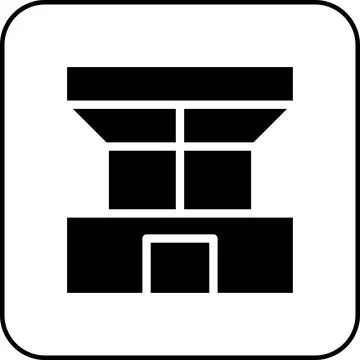 House icon solid border black イラスト素材