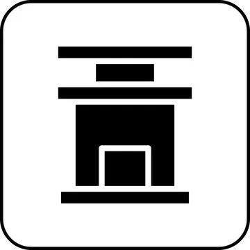 House icon solid border black Stock Illustration