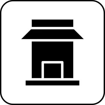 House icon solid border black イラスト素材