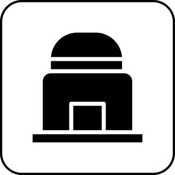 House icon solid border black Stock Illustration