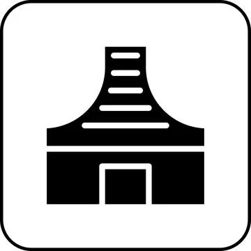 House icon solid border black 스톡 일러스트