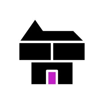 House icon solid purple black Stock Illustration
