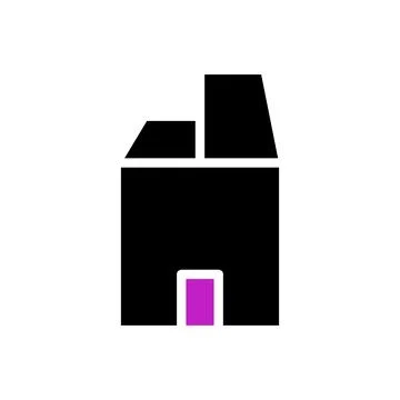House icon solid purple black Stock Illustration