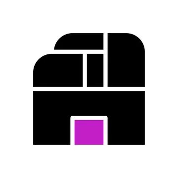 House icon solid purple black Stock Illustration
