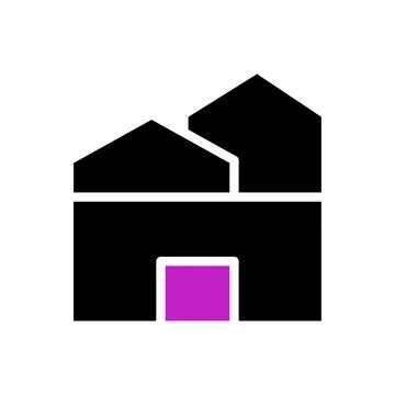 House icon solid purple black Stock Illustration