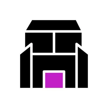House icon solid purple black Stock Illustration