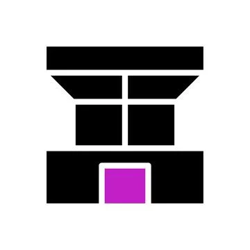 House icon solid purple black 스톡 일러스트