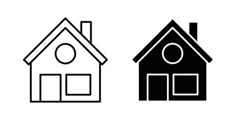 House icon symbol. Vector illustration pack in black color. Stock Illustration