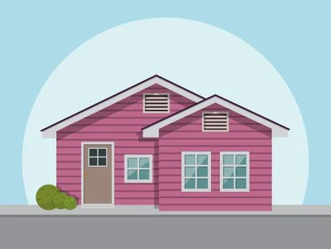 House icon. Vector illustration in flat style. Stock Illustration