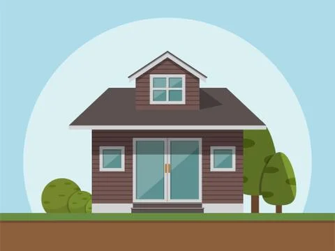 House icon. Vector illustration in flat style. Stock Illustration