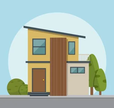 House icon. Vector illustration in flat style. Stock Illustration