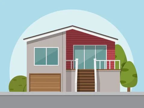House icon. Vector illustration in flat style. Stock Illustration