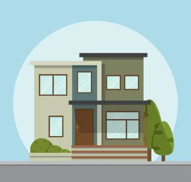 House icon. Vector illustration in flat style. Stock Illustration