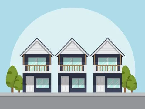 House icon. Vector illustration in flat style. Stock Illustration