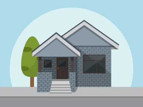 House icon. Vector illustration in flat style. Stock Illustration