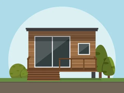 House icon. Vector illustration in flat style. Stock Illustration