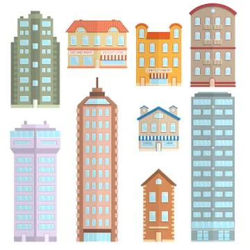 House Icons Flat Set Ilustración de archivo
