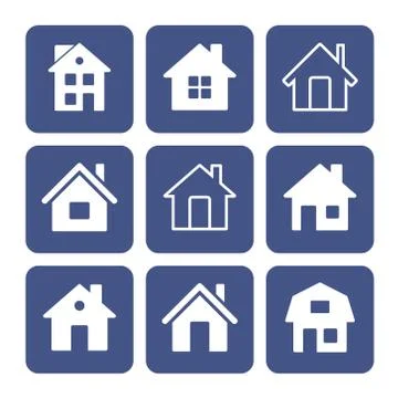 House Icons Set Stock Illustration