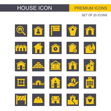 House icons set Stock Illustration