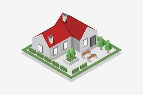 House illustrated on background Stock Illustration