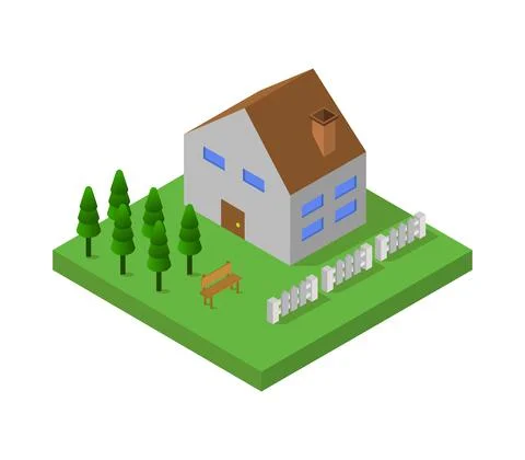 House illustrated in vector on a white background Stock Illustration