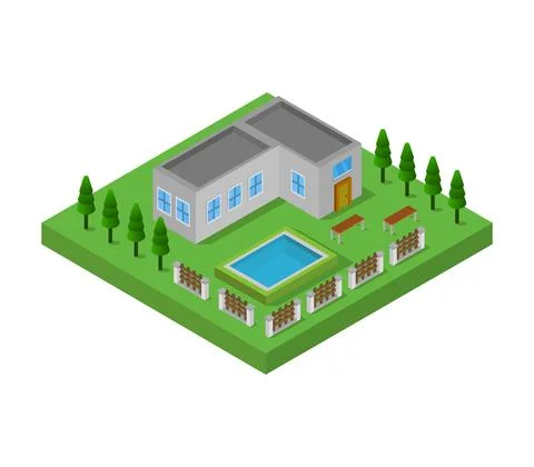 House illustrated in vector on a white background Stock Illustration