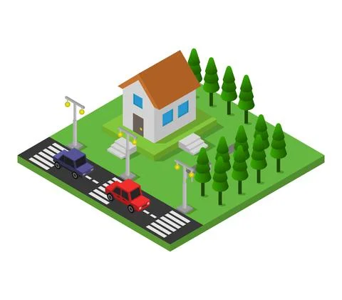 House illustrated in vector on a white background Stock Illustration