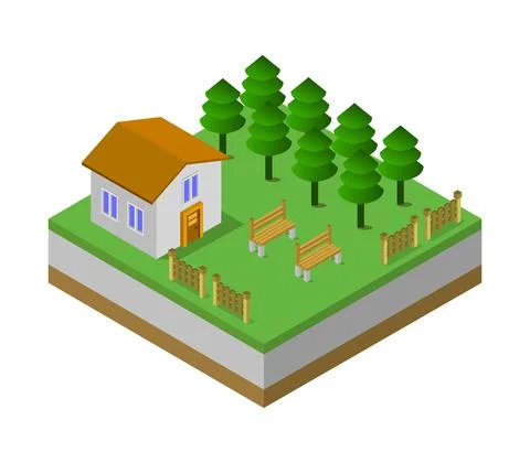 House illustrated in vector on a white background Stock Illustration