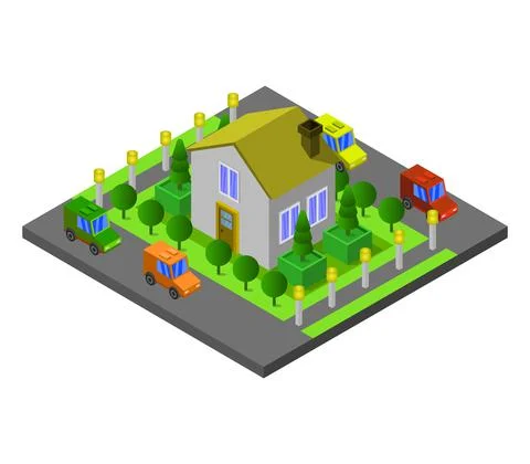 House illustrated in vector on a white background Stock Illustration