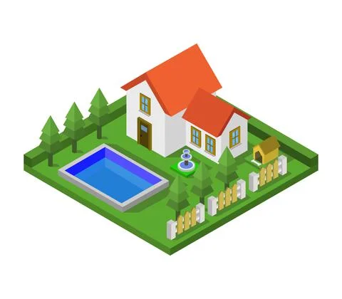House illustrated in vector on a white background Stock Illustration