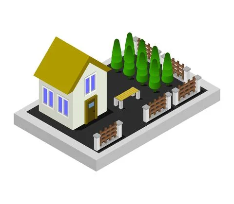 House illustrated in vector on a white background Stock Illustration