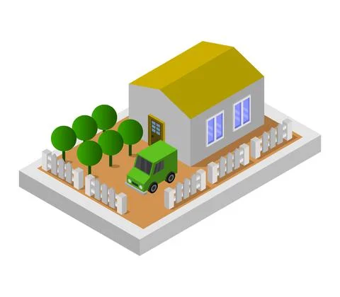 House illustrated in vector on a white background Stock Illustration
