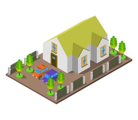 House illustrated in vector on a white background Stock Illustration