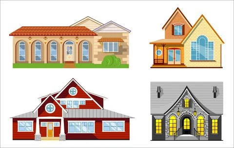 House illustration set Stock Illustration