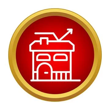 House increasing value real estate investment growth icon Stock Illustration