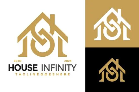 House Infinity logo design vector symbol icon illustration 스톡 일러스트