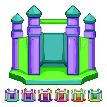 House inflatable castle cartoon vector graphic 스톡 일러스트