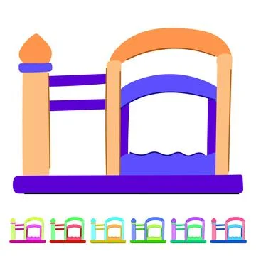 House inflatable castle vector cartoon graphic Illustration