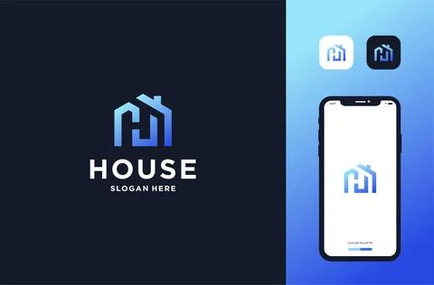 House with initial h logo design for business brand Stock Illustration