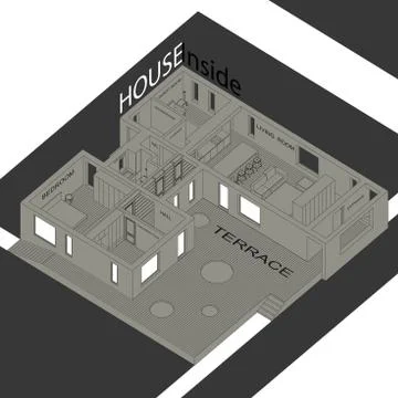 House inside Illustrazione stock