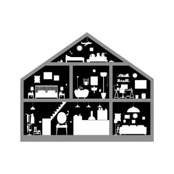 House inside Stock Illustration