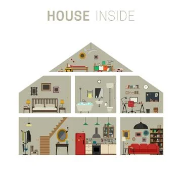 House inside interior. Stock Illustration