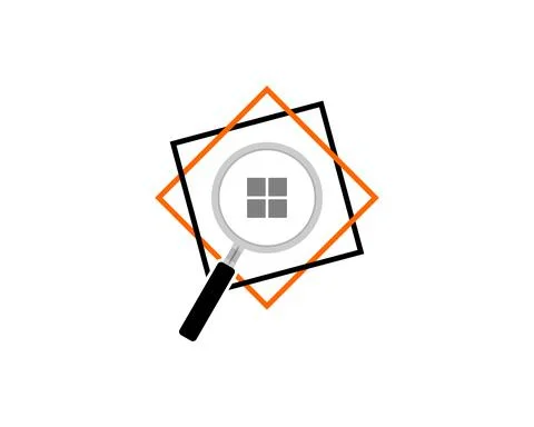 House interior with magnifying glasses inside Stock Illustration