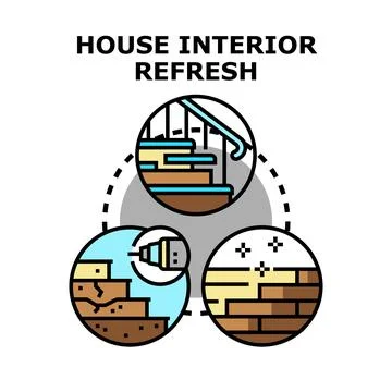 House interior refresh concept visualizing home improvement Stock Illustration